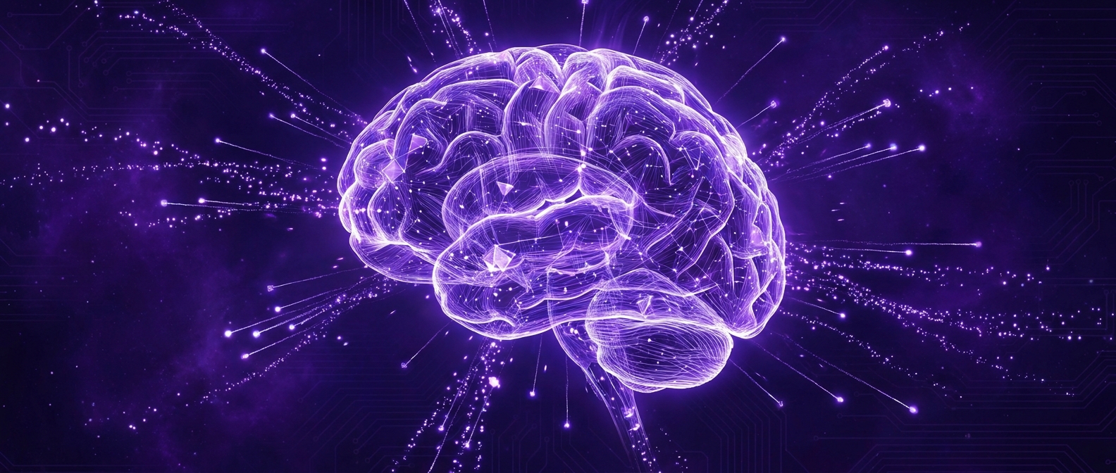 Glowing neural network brain