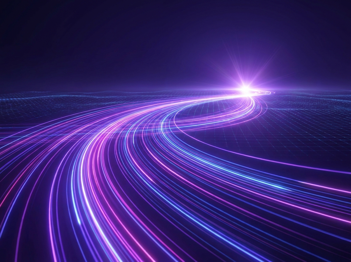Streams of light representing data signals
